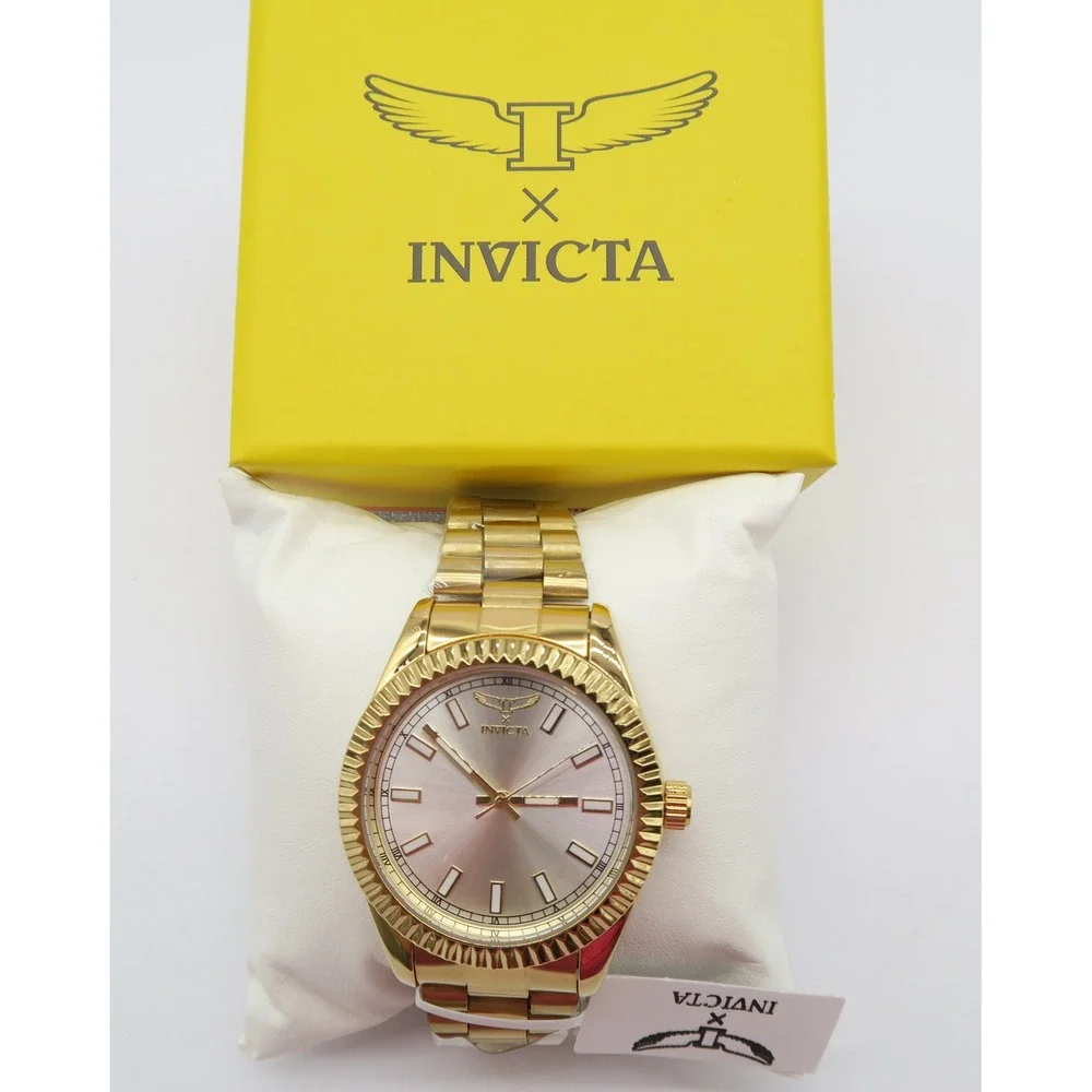 Invicta Specialty I Mens Watch 40mm Gold Tone Stainless Steel Silver Dial 69005